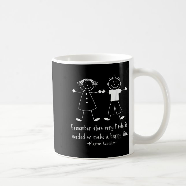 Remember Happy Life Marcus Aurelius Stoic Quote  Coffee Mug (Right)