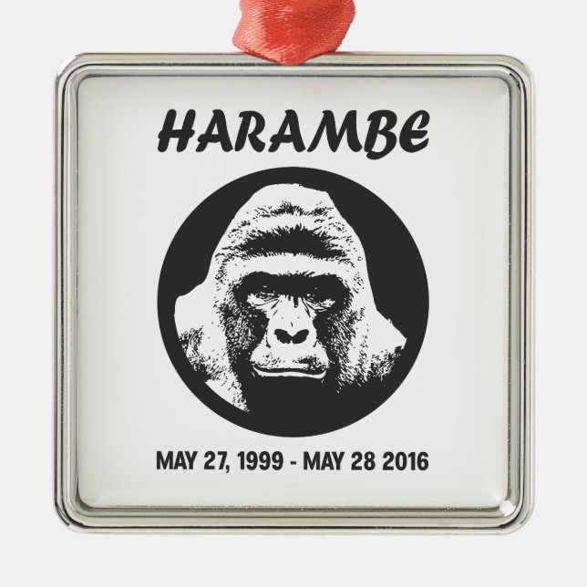 Remember Harambe Metal Tree Decoration (Front)