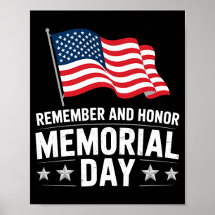 Remember Honour Aamerica Flag Men Women Kids N Poster