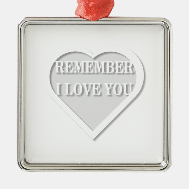 Remember I Love You Metal Tree Decoration (Front)