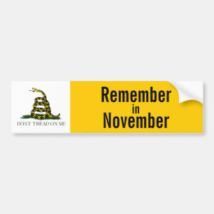 Remember in November Bumper Sticker