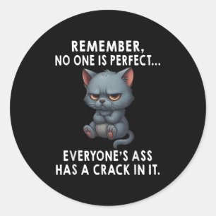Remember Is Perfect Everyones Has A Crack In It Classic Round Sticker