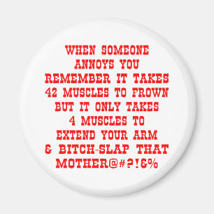 Remember It Only Takes Four Muscles To Bitch-Slap Magnet