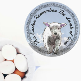 Remember Lamb of God Easter Digital Art on Sky Holiday Card
