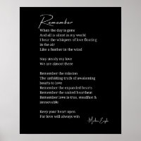 Remember Love poem poster wall art decor