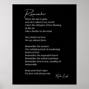 Remember Love poem poster wall art decor