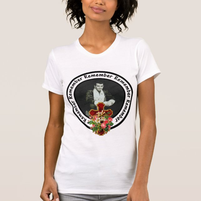 Remember Loved One Frame Circle Add Your Photo T-Shirt (Front)