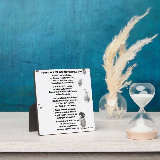 REMEMBER ME ON CHRISTMAS DAY poem Plaque (Insitu)