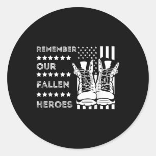 Remember Our Fallen Heroes Memorial Days Usa Soldi Classic Round Sticker