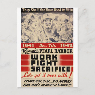 Remember Pearl Harbour Postcard