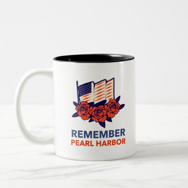  Remember Pearl Harbour Two-Tone Coffee Mug (Left)