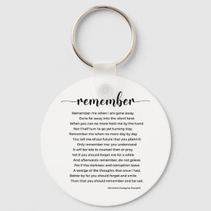 Remember Poem Vintage Key Ring