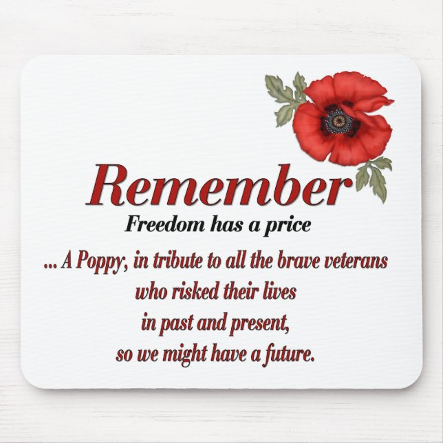 Remember Poppy Mouse Mat (Front)