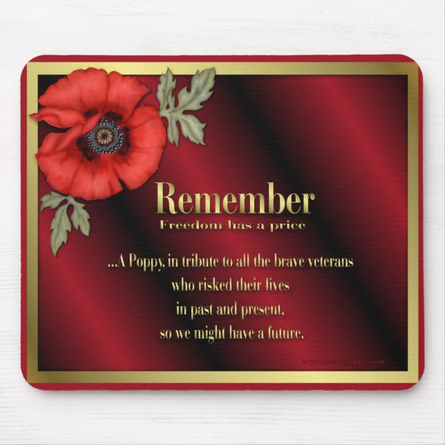 Remember Poppy Mouse Mat (Front)