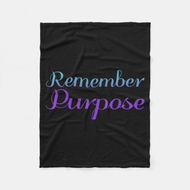 Remember Purpose Suicide Prevention Awareness Fleece Blanket (Front)