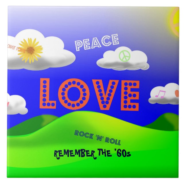 Remember the 1960s, colourful design, tile (Front)