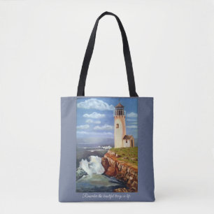 Remember the Beautiful Things Lighthouse Tote