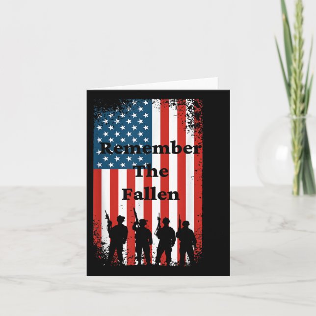Remember The Fallen Memorial Day American Flag Sol Card (Front)