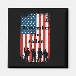 Remember The Fallen Memorial Day American Flag Sol Magnet