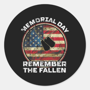 Remember The Fallen Veteran Military Happy Memoria Classic Round Sticker