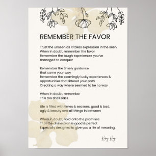 Remember The Favour - Grace Filled Uplifting Poem Poster