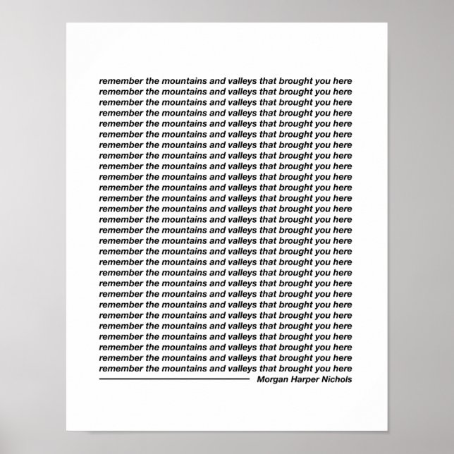 Remember the mountains and valleys poster (Front)