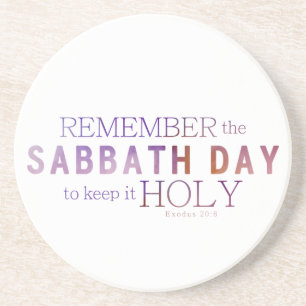 Remember the Sabbath Day 10 Commandments Coaster