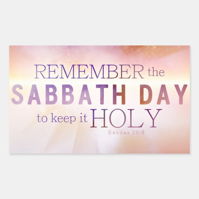 Remember the Sabbath Day 10 Commandments Sticker (Front)