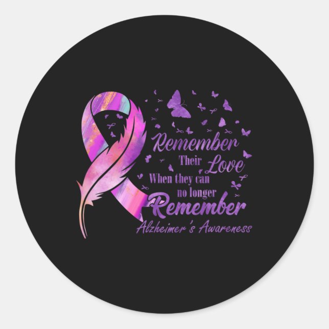 Remember Their Love Alzheimer's Awareness  Classic Round Sticker (Front)