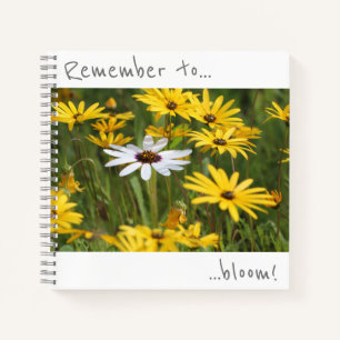 Remember to bloom Yellow White Flowers Notebook