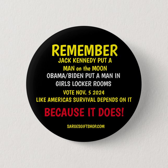 REMEMBER TO VOTE 6 CM ROUND BADGE (Front)