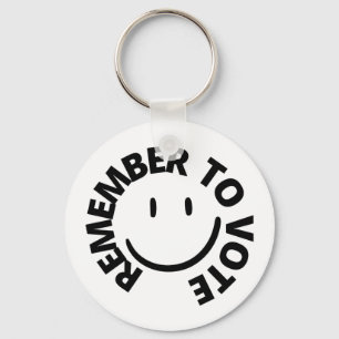 REMEMBER TO VOTE - SMILING EMOJI KEY RING