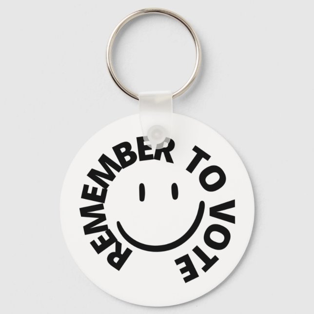 REMEMBER TO VOTE - SMILING EMOJI KEY RING (Front)