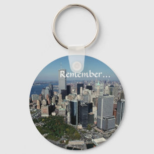 Remember ~ Twin Towers View~ WTC NYC Manhattan Key Ring