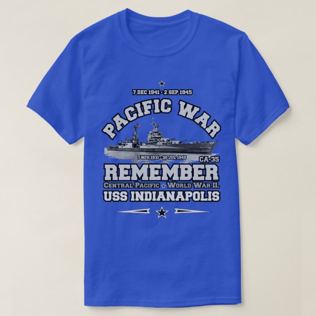 REMEMBER USS INDIANAPOLIS CA35 T-Shirt (Design Front)