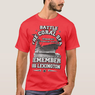 REMEMBER USS Lexington CV2 Battle of Coral sea T-Shirt
