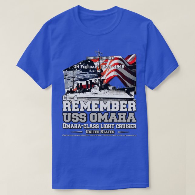 REMEMBER USS Omaha CL4 light cruiser veterans T-Shirt (Design Front)