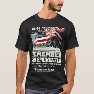 REMEMBER USS Springfield CL66 US Navy Veterans T-Shirt