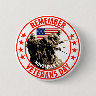 Remember Veterans Day 6 Cm Round Badge