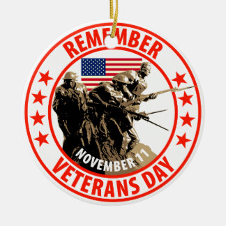 Remember Veterans Day Ceramic Tree Decoration