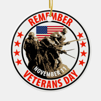 Remember Veterans Day Ceramic Tree Decoration
