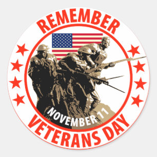 Remember Veterans Day Classic Round Sticker