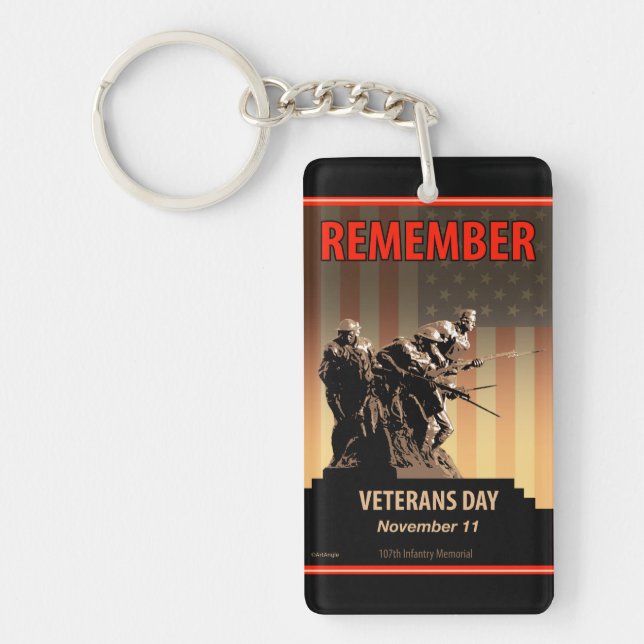Remember Veterans Day Key Ring (Front)
