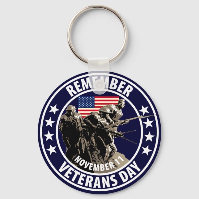 Remember Veterans Day Key Ring (Front)