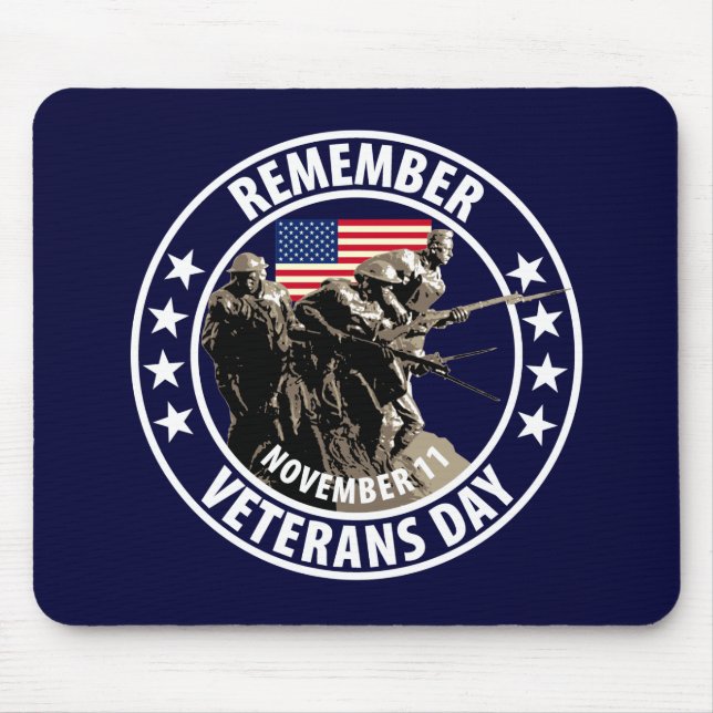 Remember Veterans Day Mouse Mat (Front)