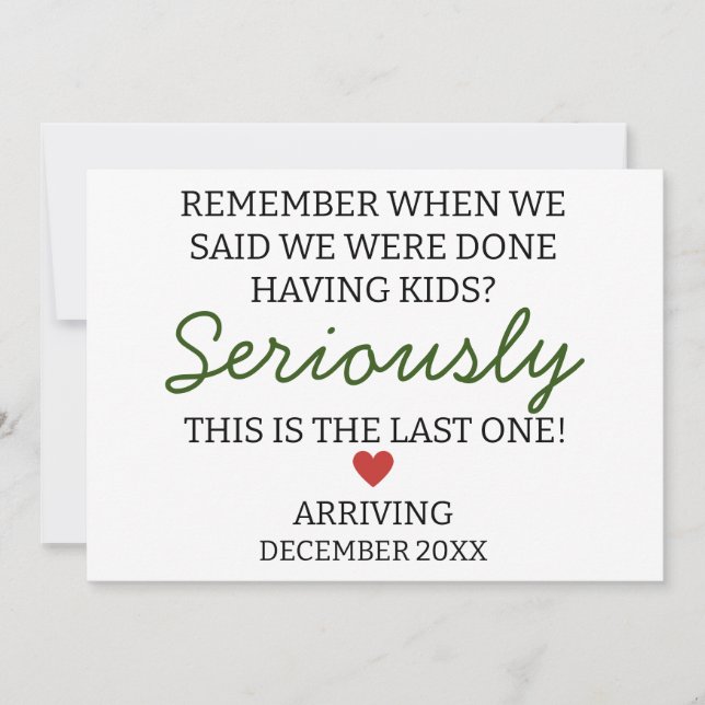 Remember when we said we are done having pregnancy announcement (Front)