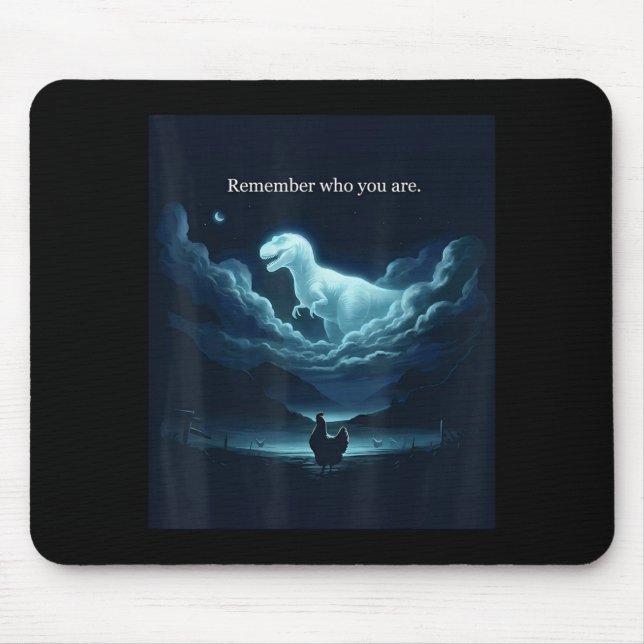 Remember who are inspirational dinosaur cloud art mouse mat (Front)