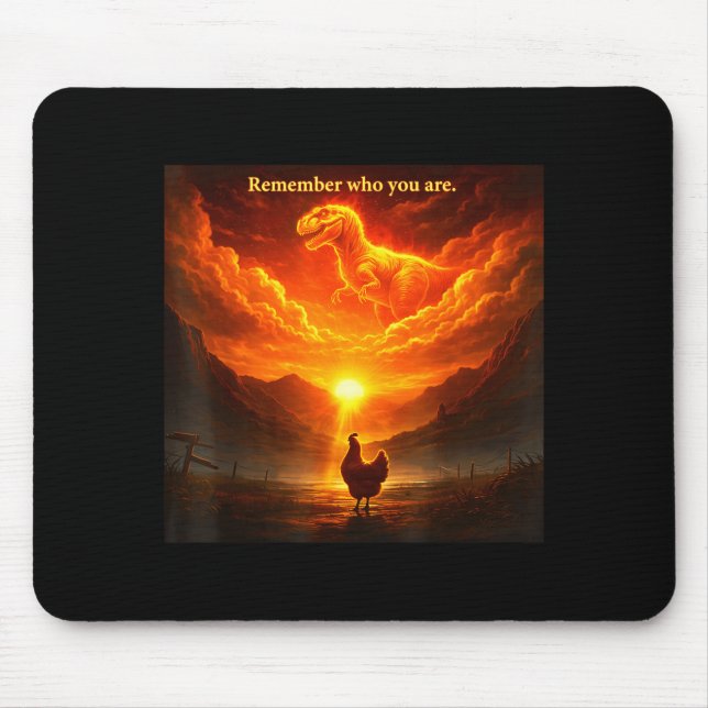 Remember Who Are You Dinosaur Chicken Cool Funny G Mouse Mat (Front)