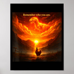 Remember Who Are You Dinosaur Chicken Cool Funny G Poster