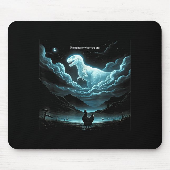 Remember Who You Are Chicken, Funny Evolution Joke Mouse Mat (Front)